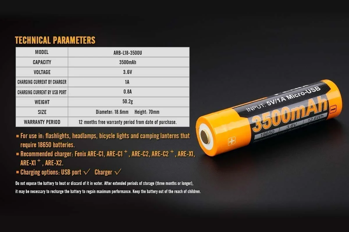 ARB-L18-3500U Built-in USB Rechargeable Battery - Image 7