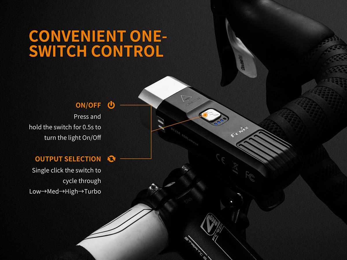 Fenix BC25R USB Rechargeable Bike Light - Image 6