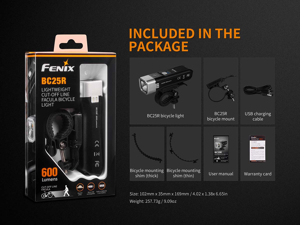 Fenix BC25R USB Rechargeable Bike Light - Image 9