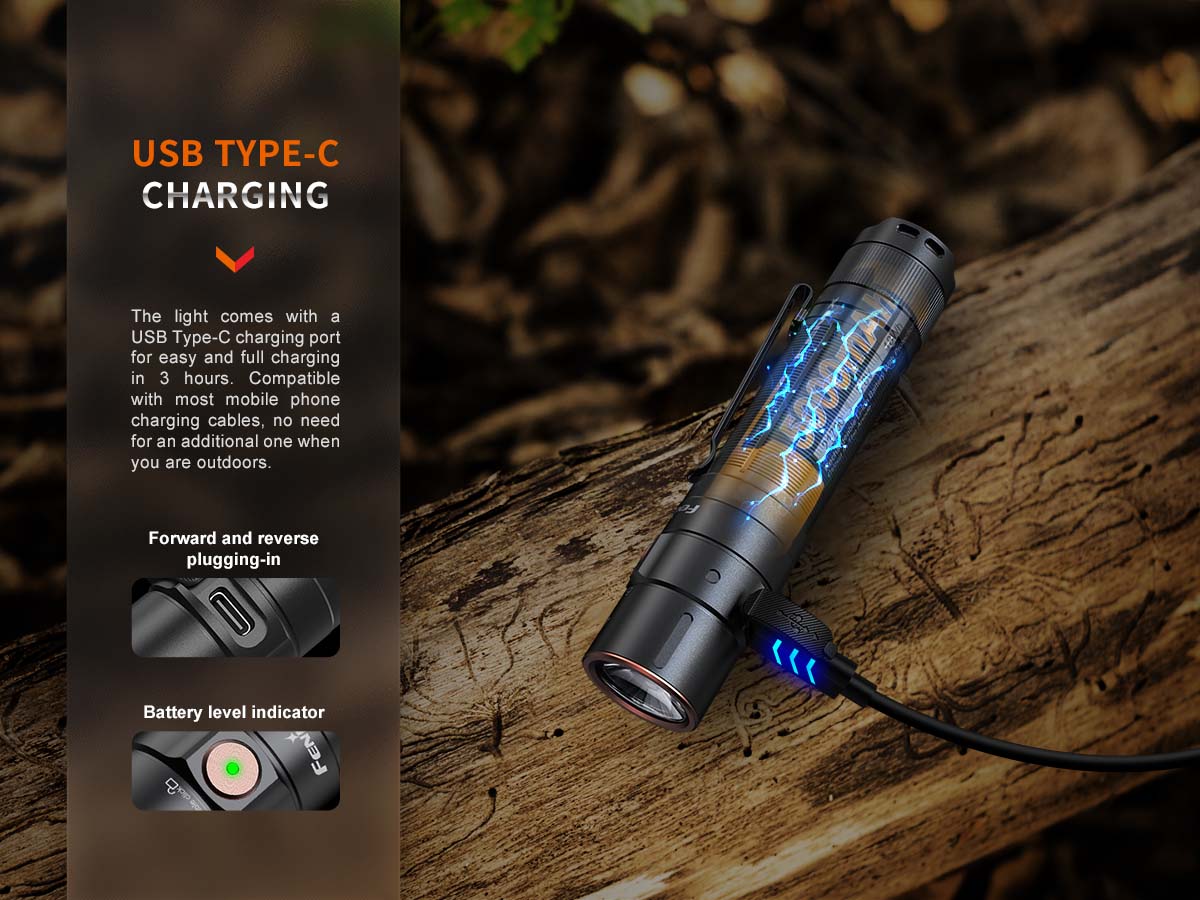 Fenix E35R Rechargeable EDC Flashlight - Glacier Blue - Image 9