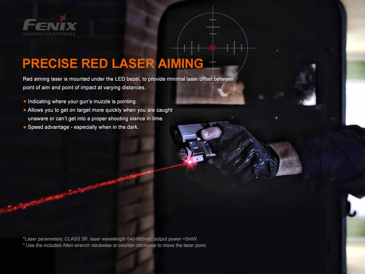 Fenix GL22 Tactical Weapon Light with Red Laser Sight - Image 8