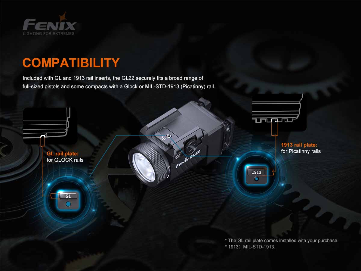 Fenix GL22 Tactical Weapon Light with Red Laser Sight - Image 9