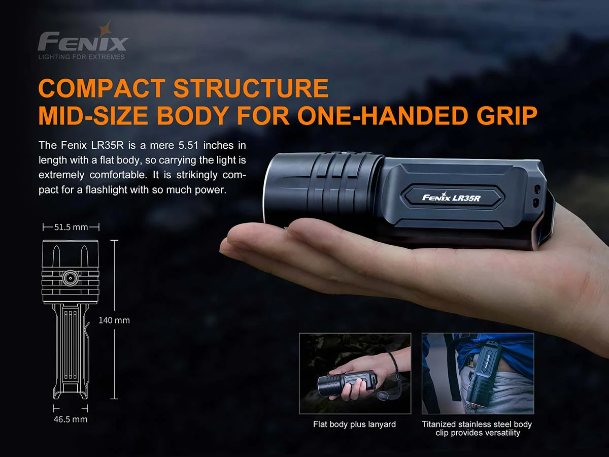 Fenix LR35R Rechargeable Flashlight - 10000 Lumens - Image 4