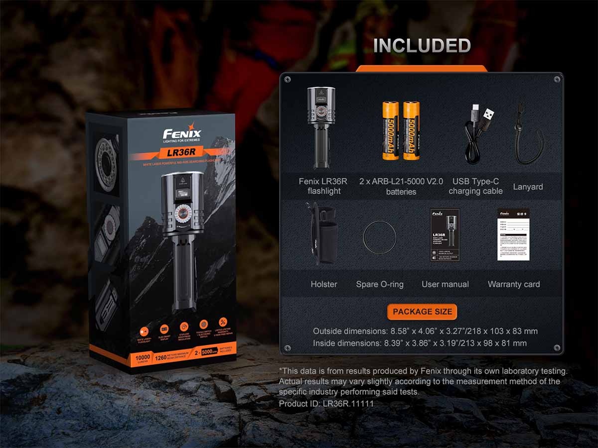 Fenix LR36R White Laser Flashlight with 10,000 Lumen Floodlight - Image 15