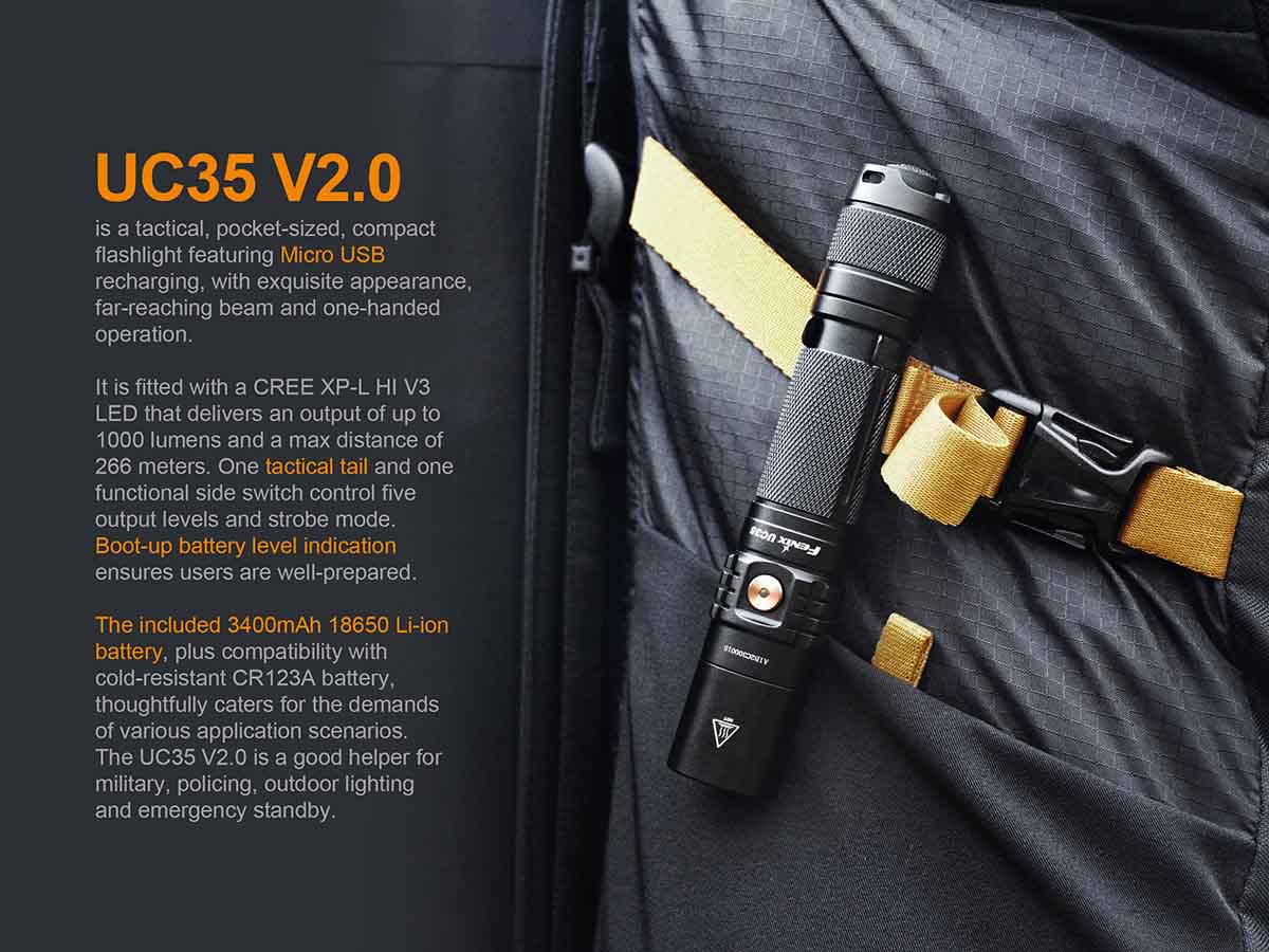 Fenix UC35 V2.0 USB Rechargeable Flashlight - Image 3